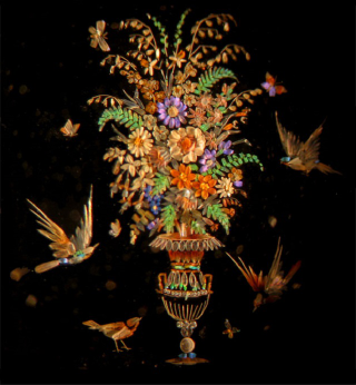 Illustration for article titled This 19th Century Art Is Made Entirely Out Of Butterfly Wings